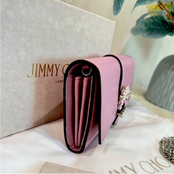 JIMMY CHOO Cheri Wallet on Chain w/Dust Bag, Authentic. Full Inclusion, EUC - Picture 9 of 12